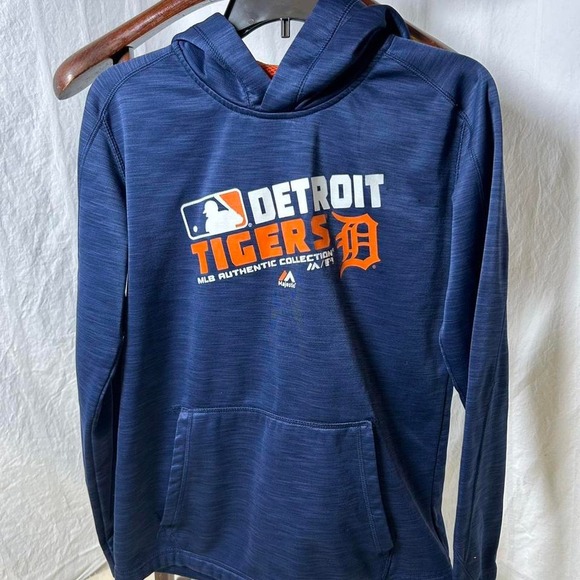 Majestic Thermabase Authentic MLB boys  XL (18-20) Detroit Tigers Sweatshirt - Picture 1 of 4